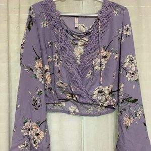 Purple Floral Blouse